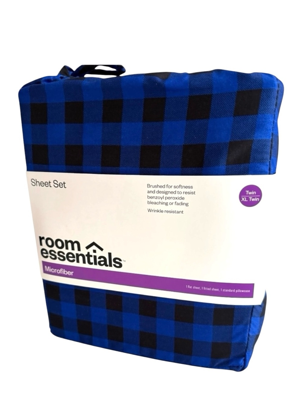 Twin XL Sheet Set Blue Check
